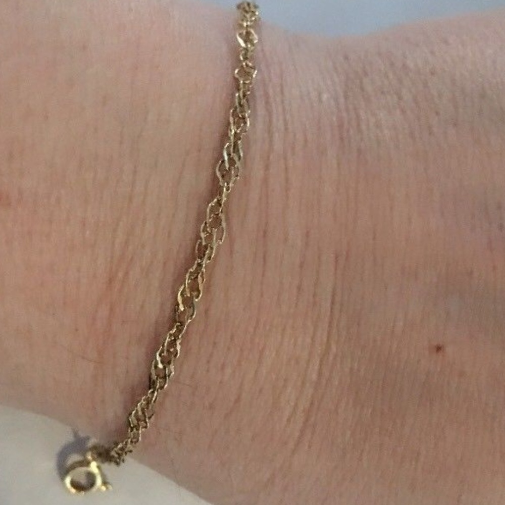 Veronese 18K Yellow Gold Over .925 Singapore Chain